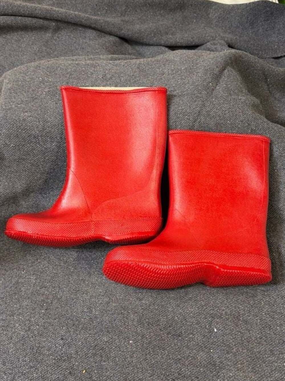 Vintage NOS Parigi 1960s Children's Red Rubber Rain Boots
